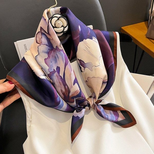 Carré 100 Soie Décoration Fleur Femme | La Parisienne